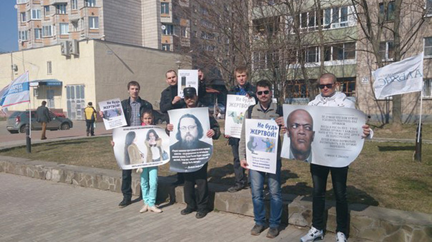 Участники акции в поддержку народной инициативы в Обнинске